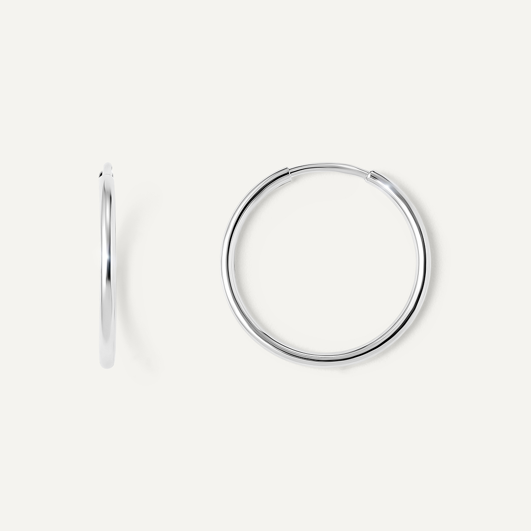 Серьги-конго из белого золота