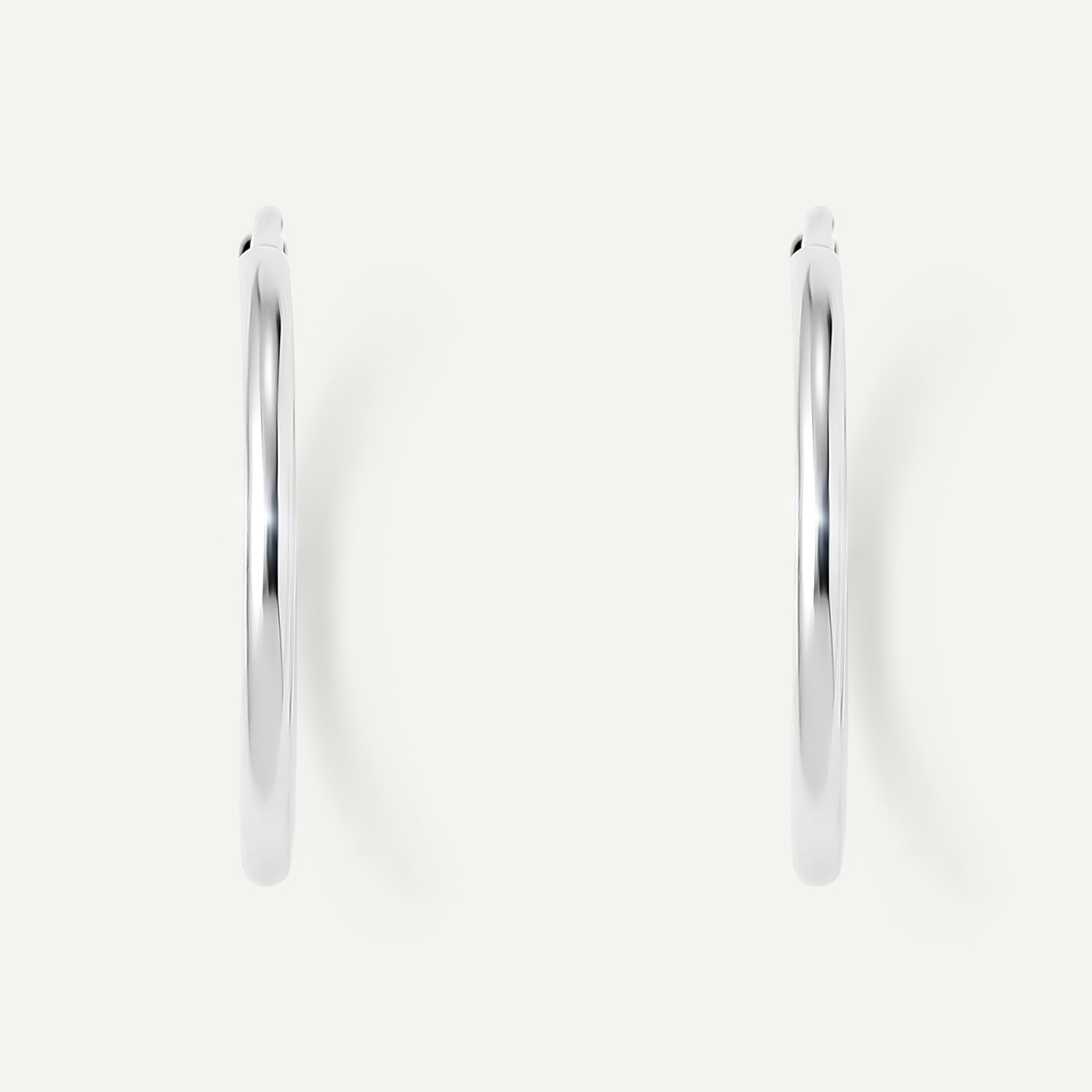 Серьги-конго из белого золота