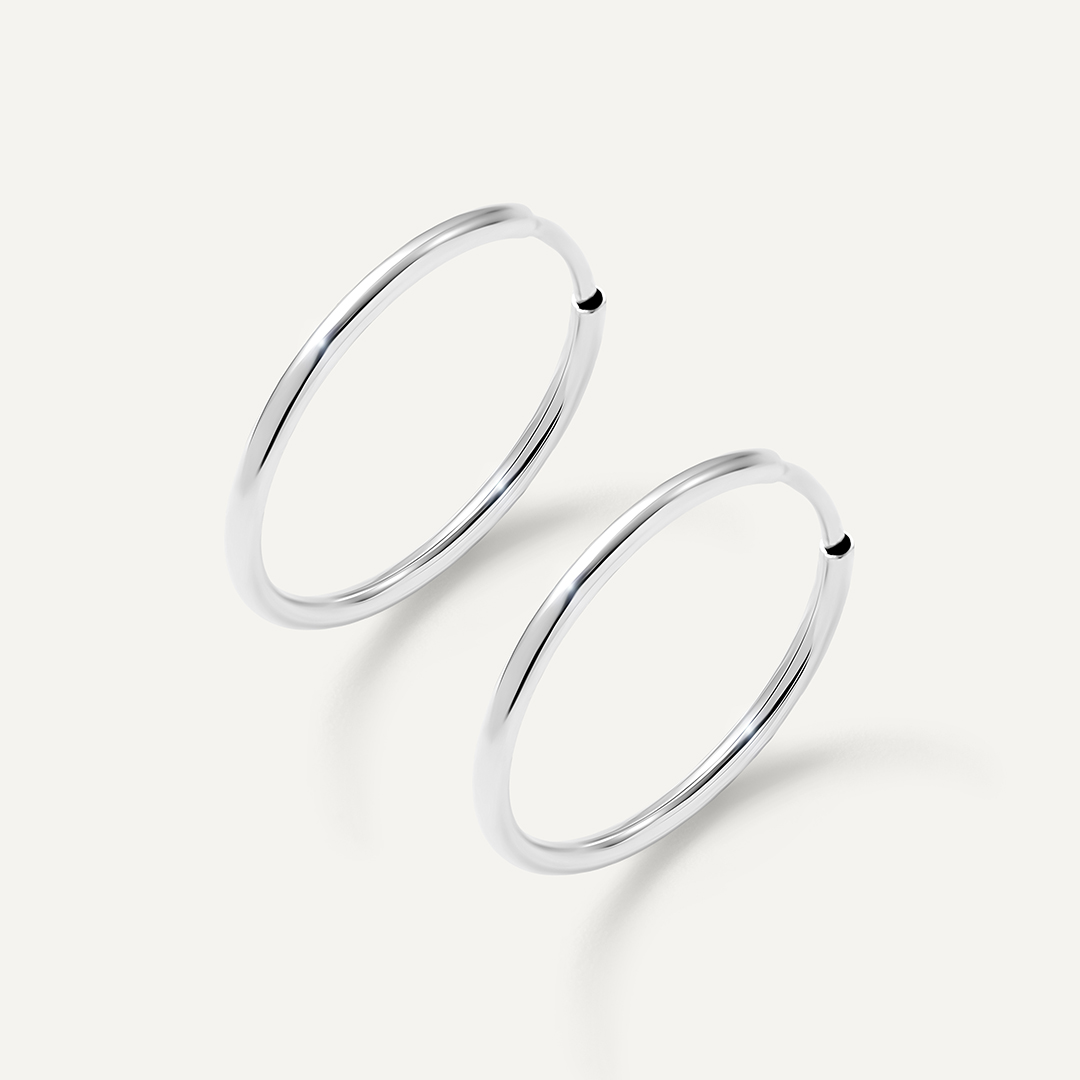 Серьги-конго из белого золота