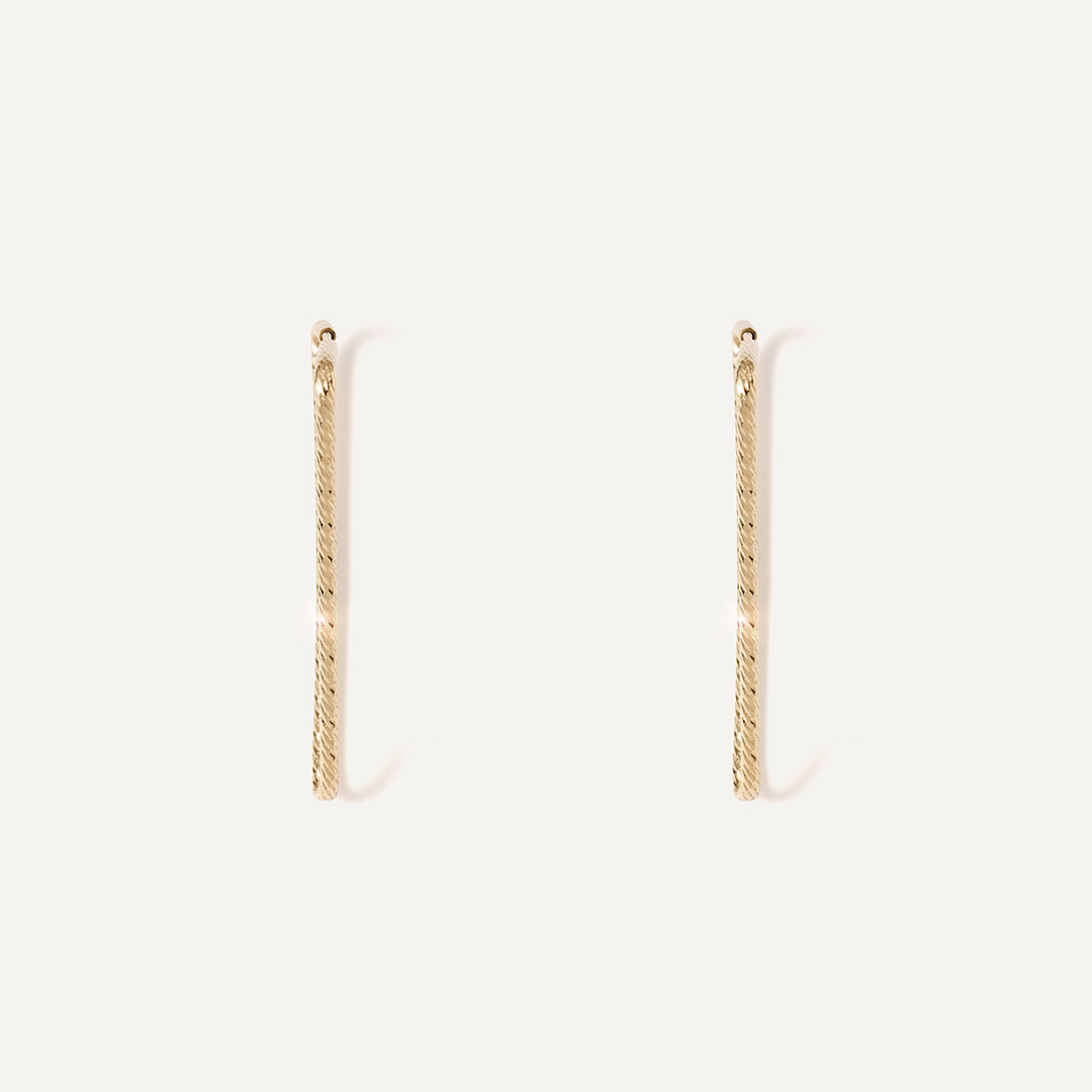 Серьги-конго из желтого золота