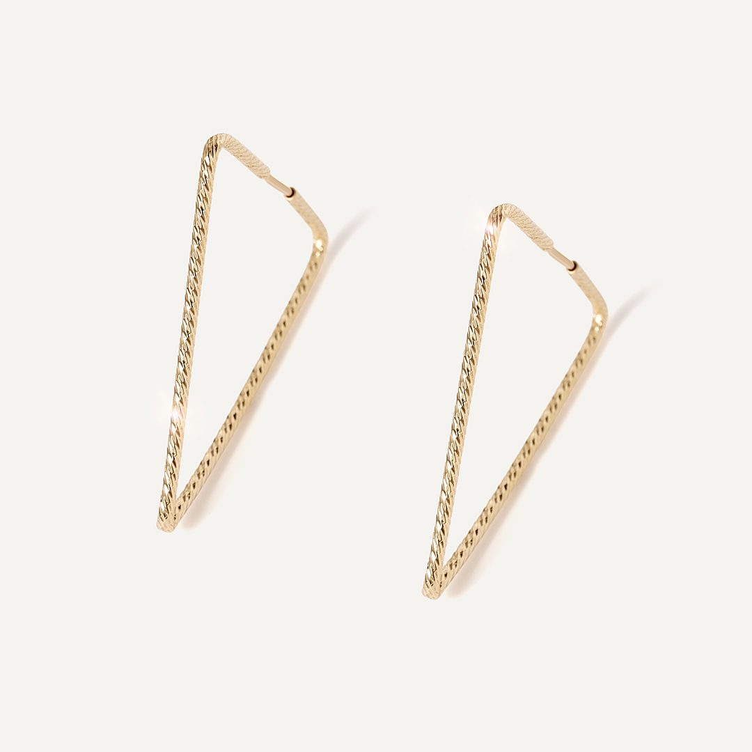 Серьги-конго из желтого золота