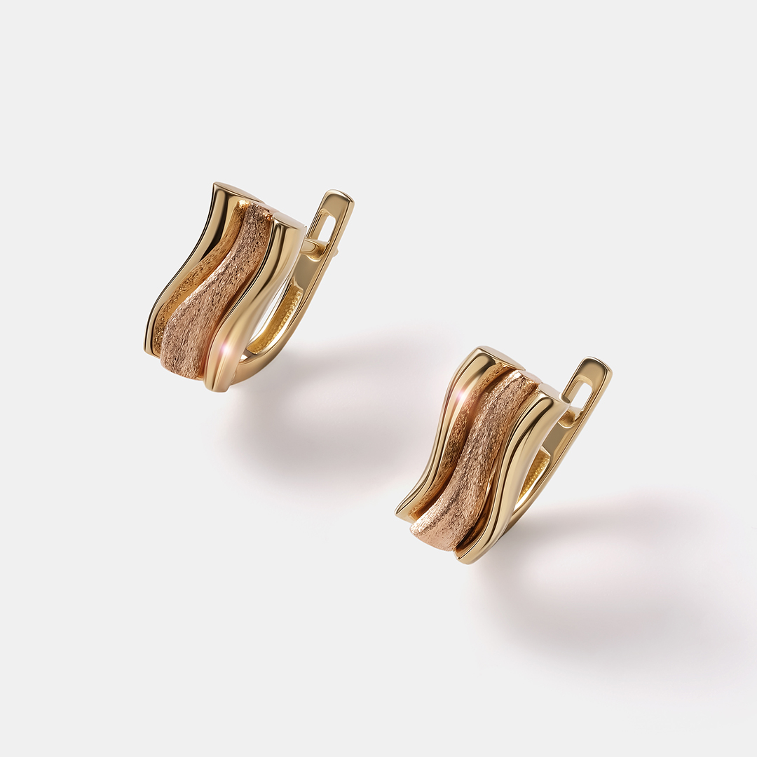Серьги из комбинированного золота