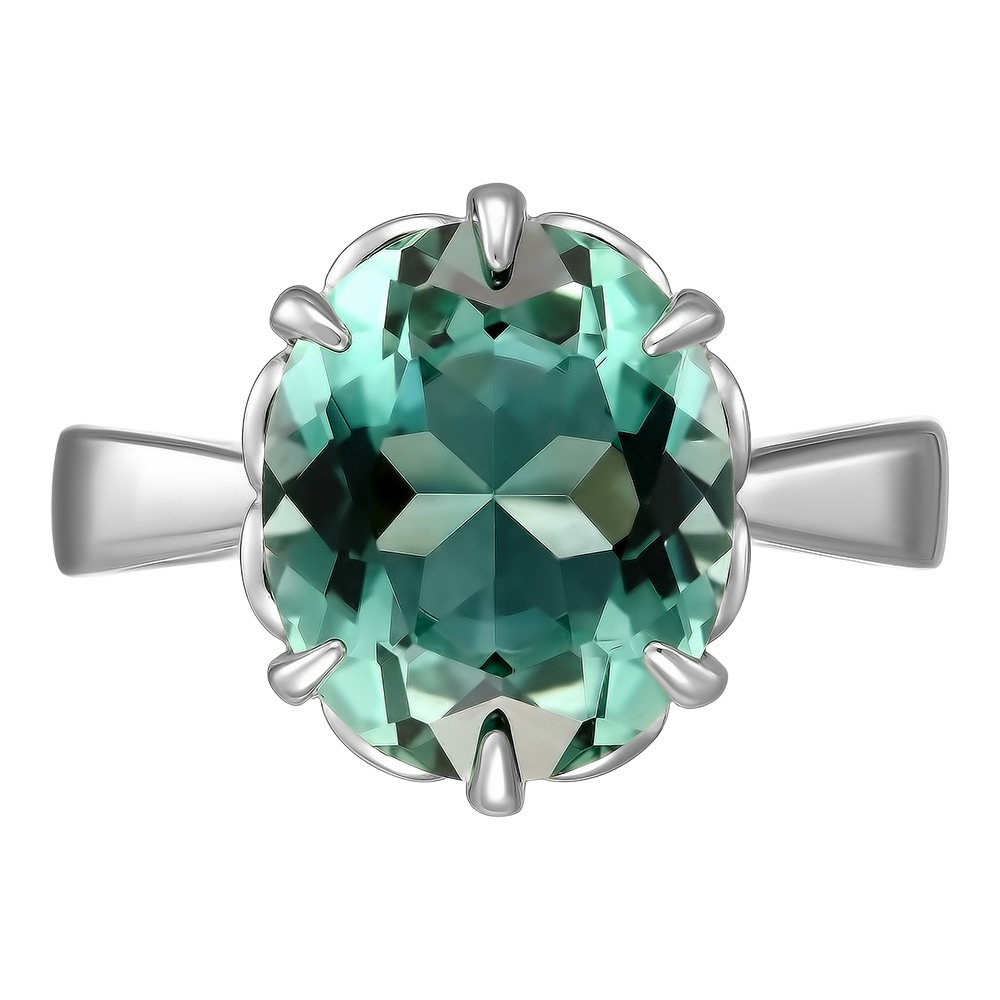 Серебряное кольцо 925 пробы; вставки 1 Празиолит;