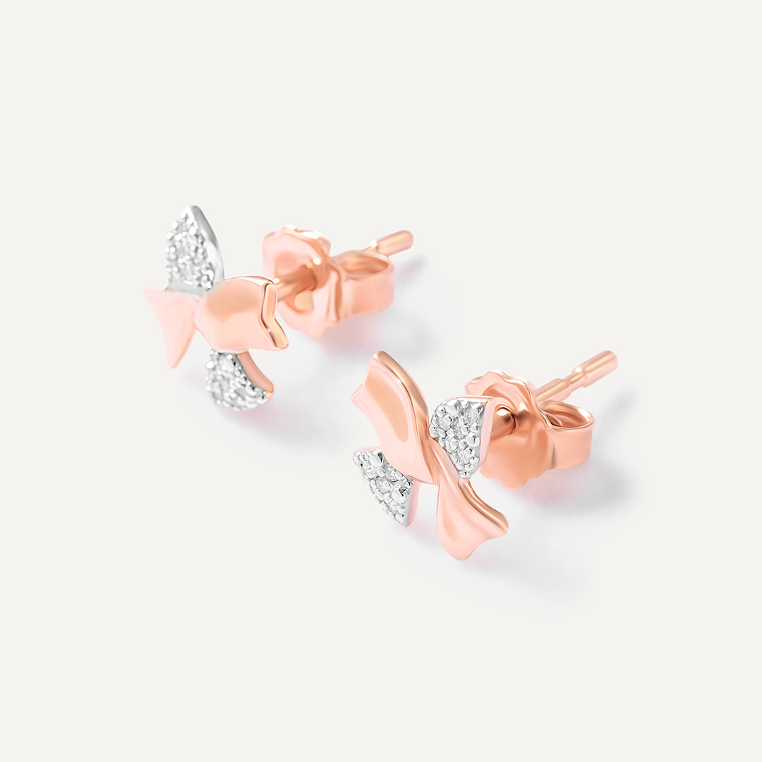 Серебряные серьги-пусеты с бриллиантами