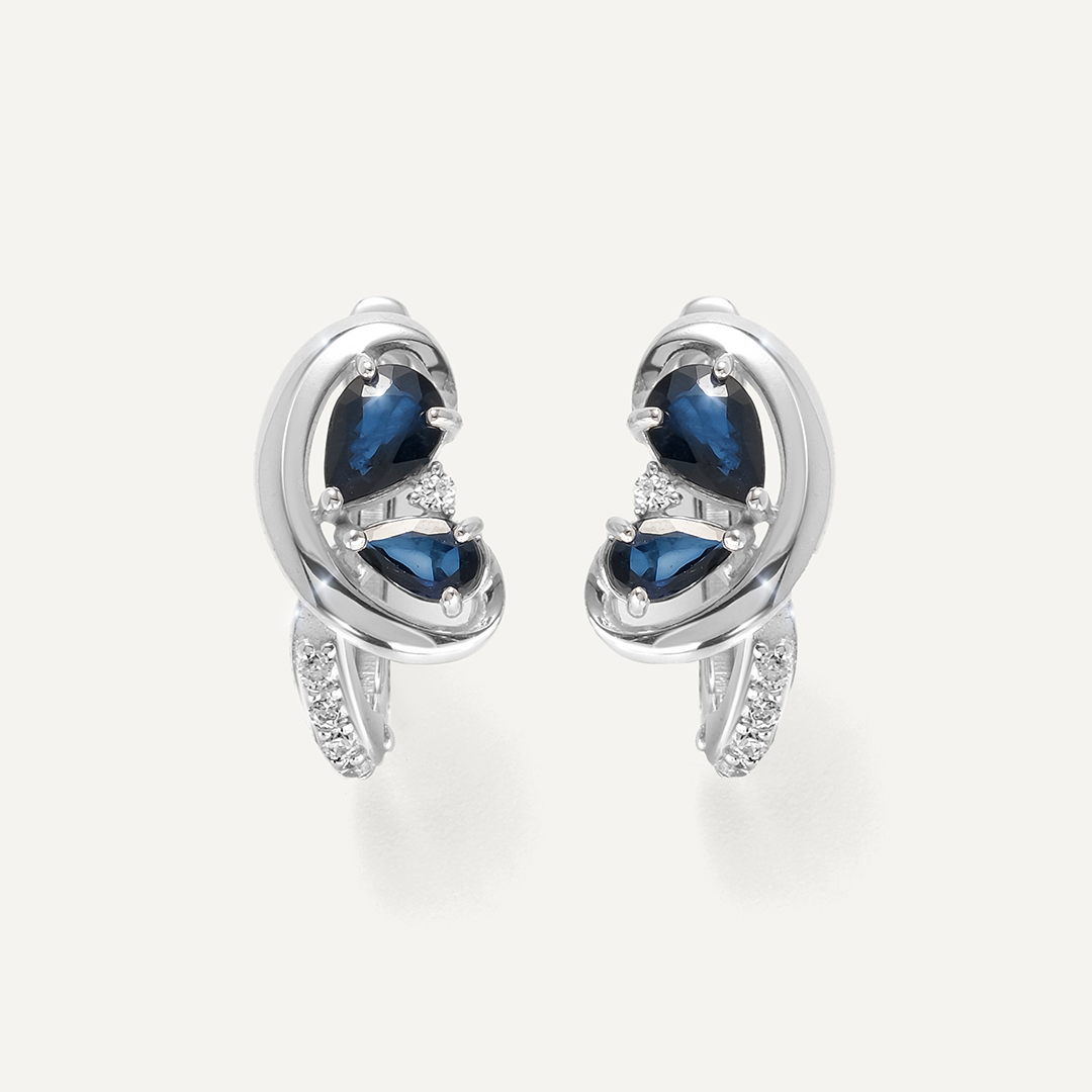 Серебряные серьги с сапфирами