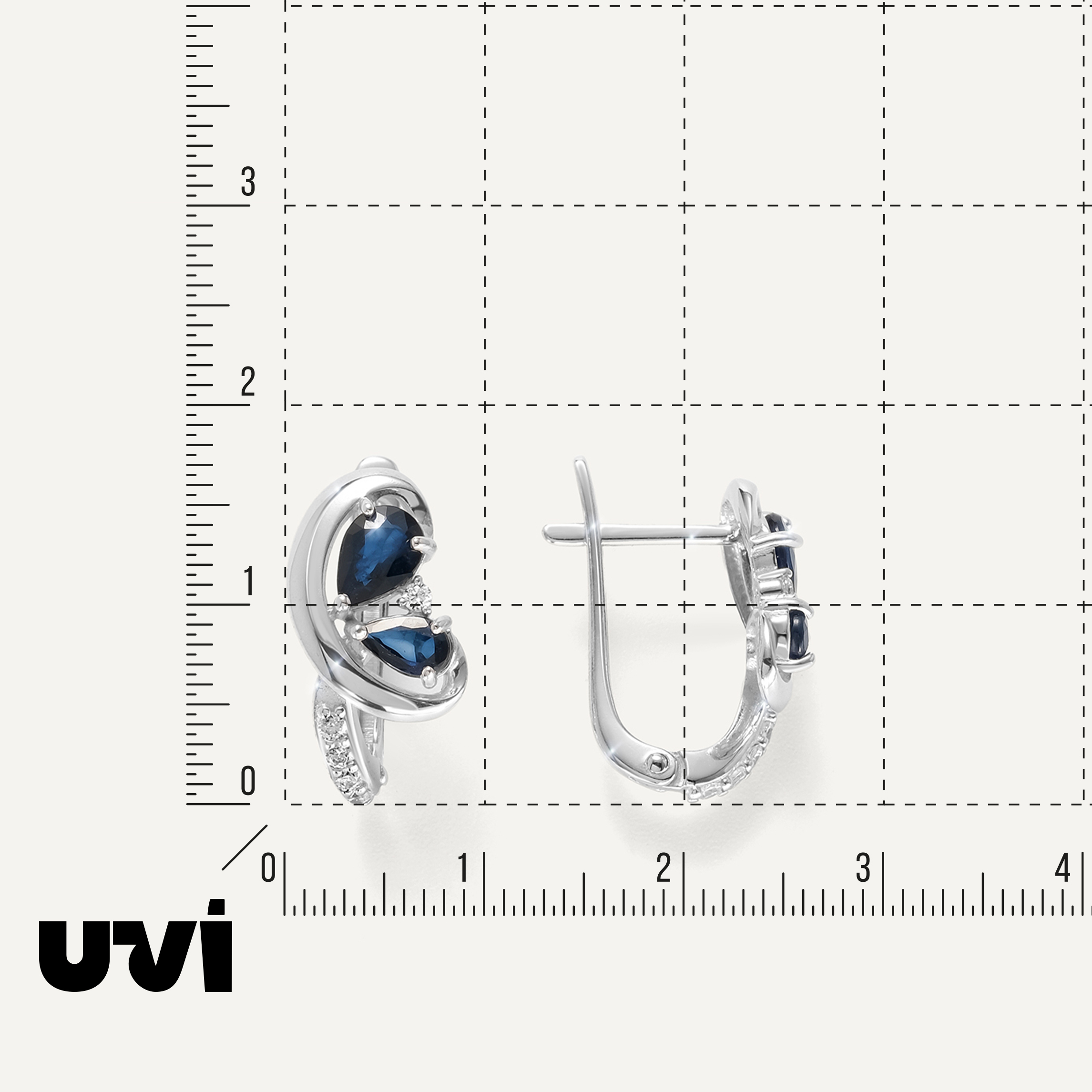 Серебряные серьги с сапфирами