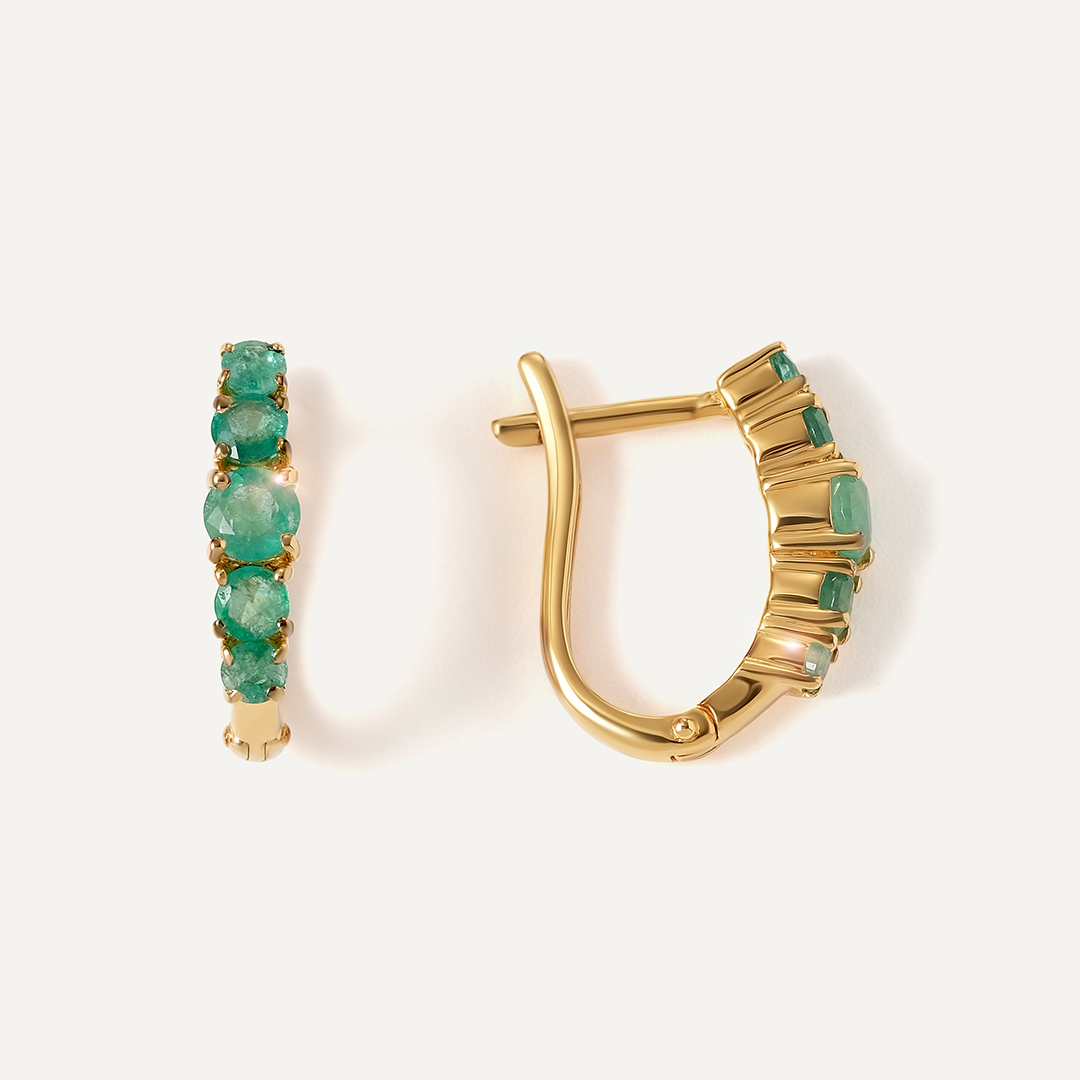 Серебряные серьги с изумрудами