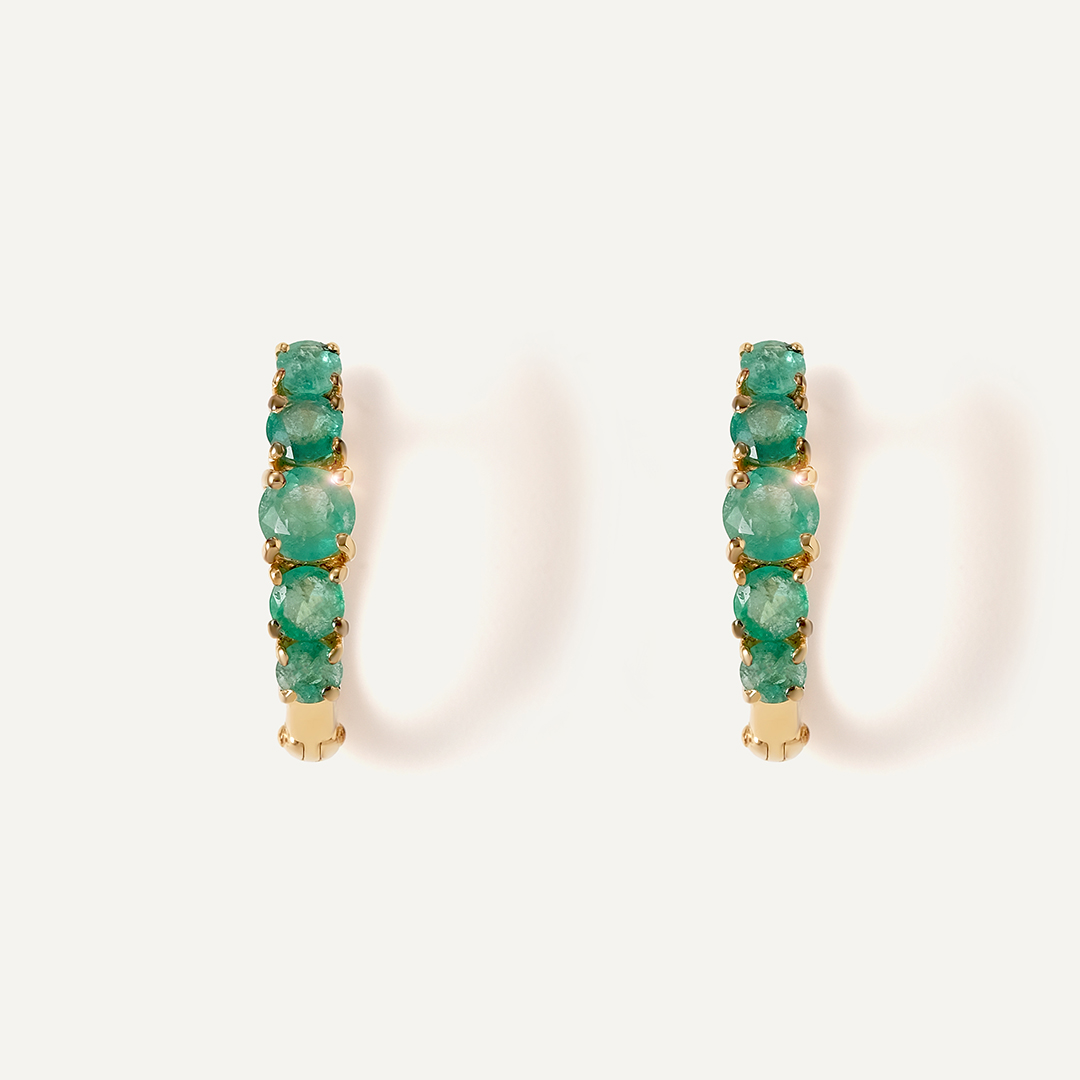 Серебряные серьги с изумрудами