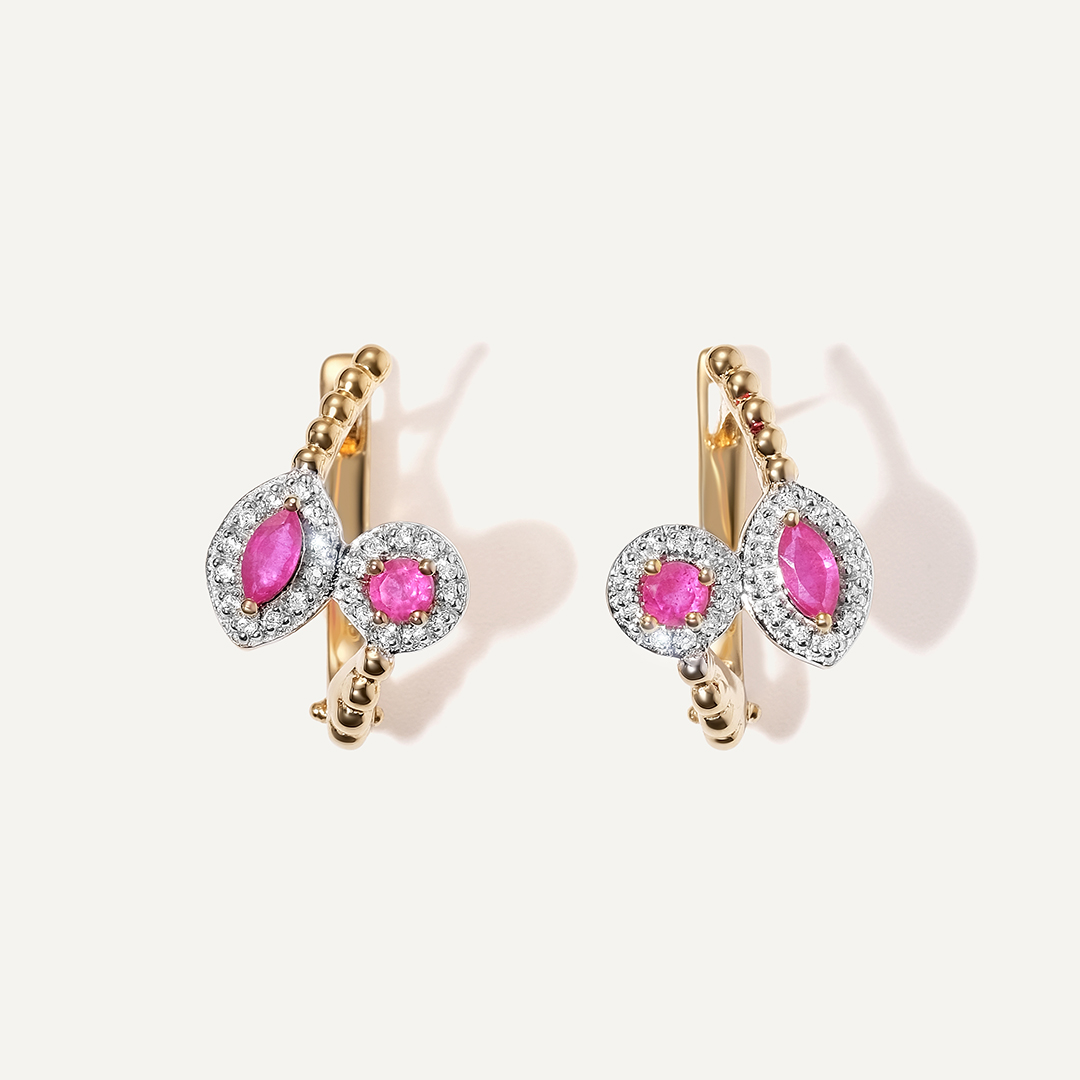 Серебряные серьги с рубинами