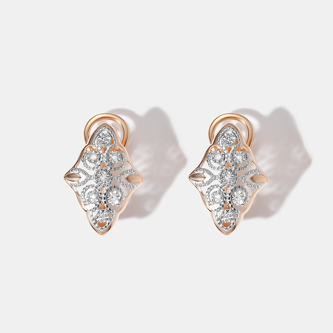 Серебряные серьги с бриллиантами