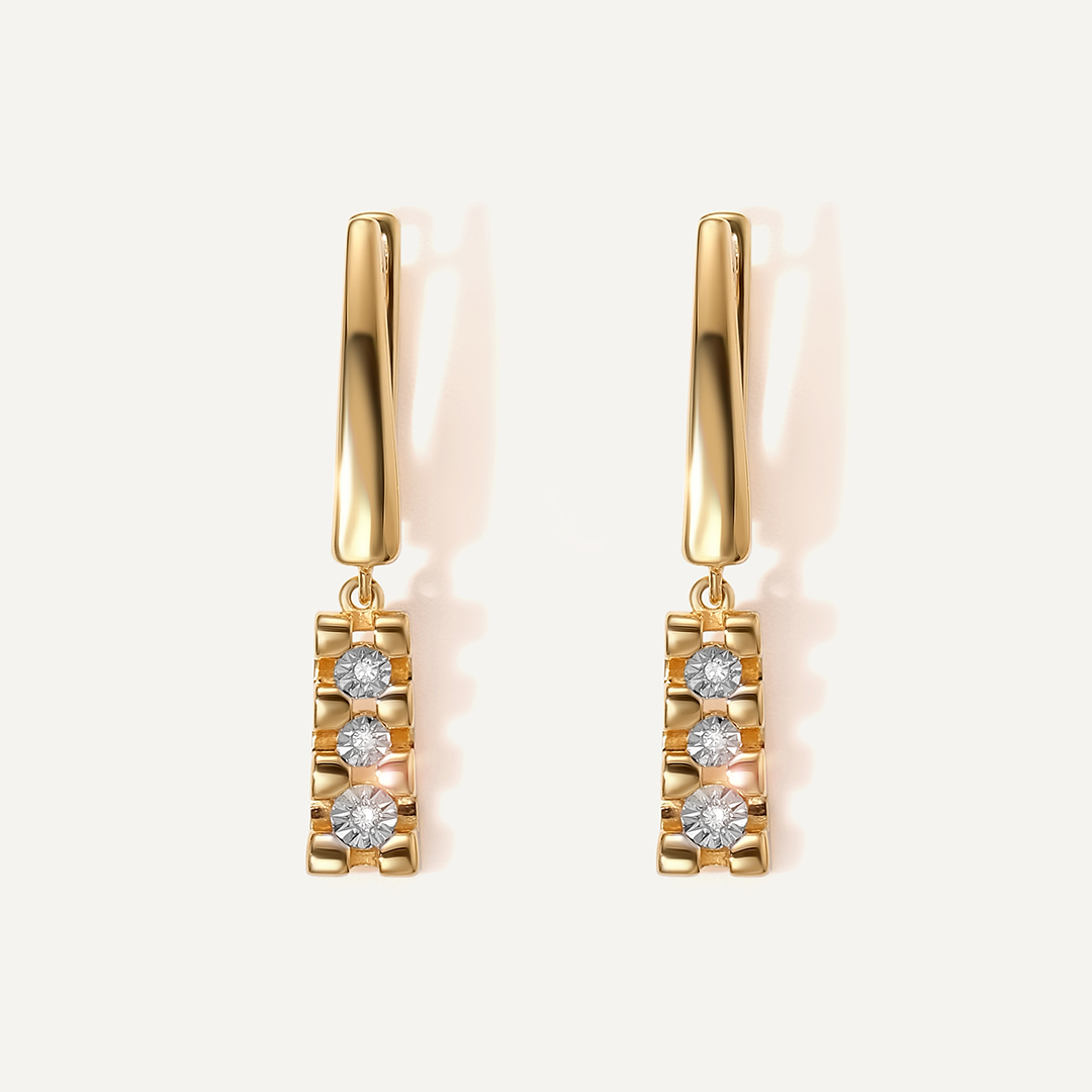 Серебряные серьги с бриллиантами