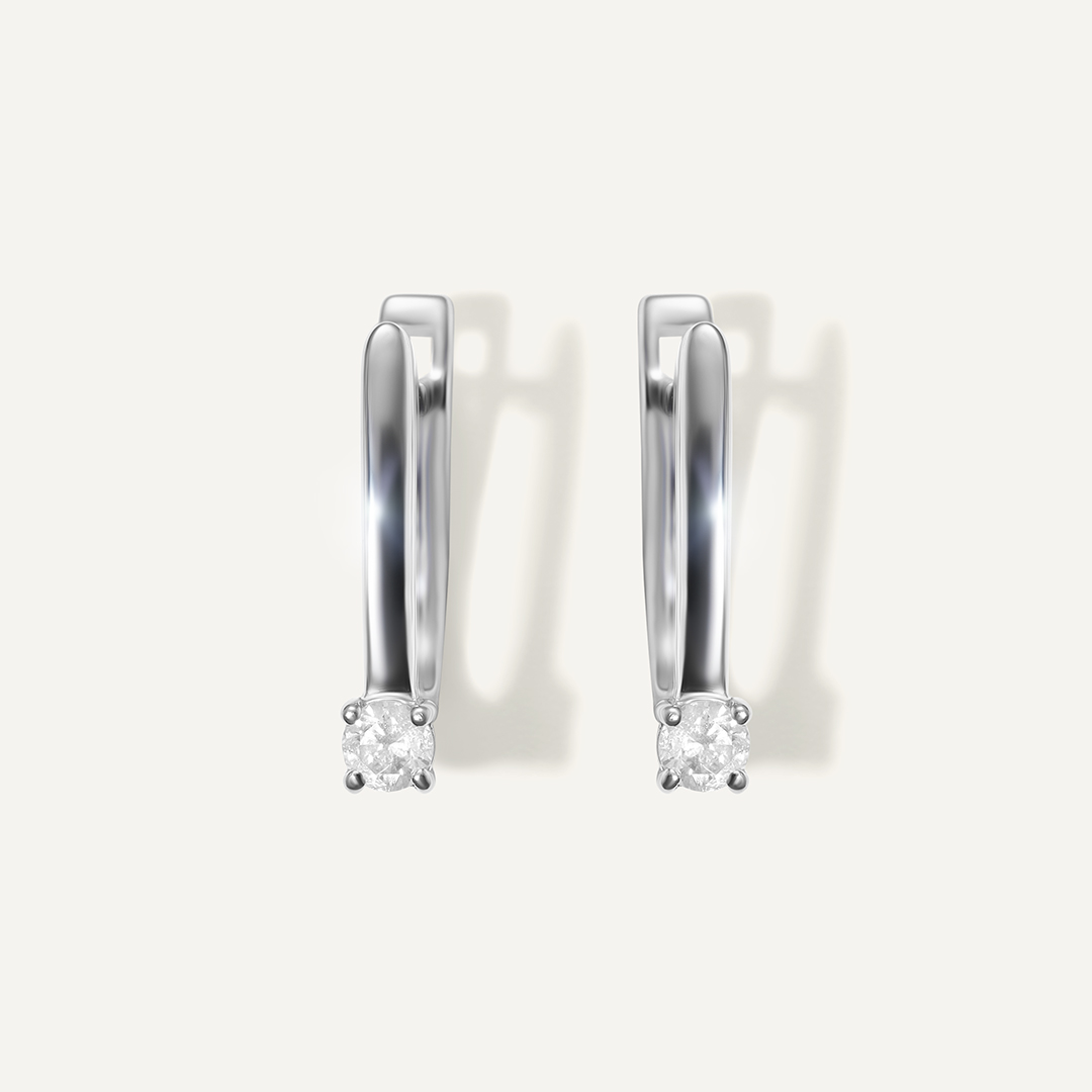 Серебряные серьги с бриллиантами