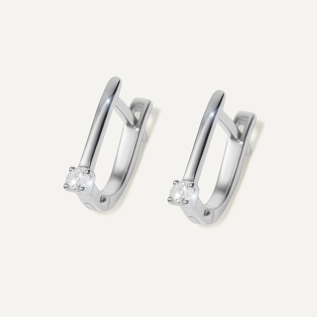 Серебряные серьги с бриллиантами