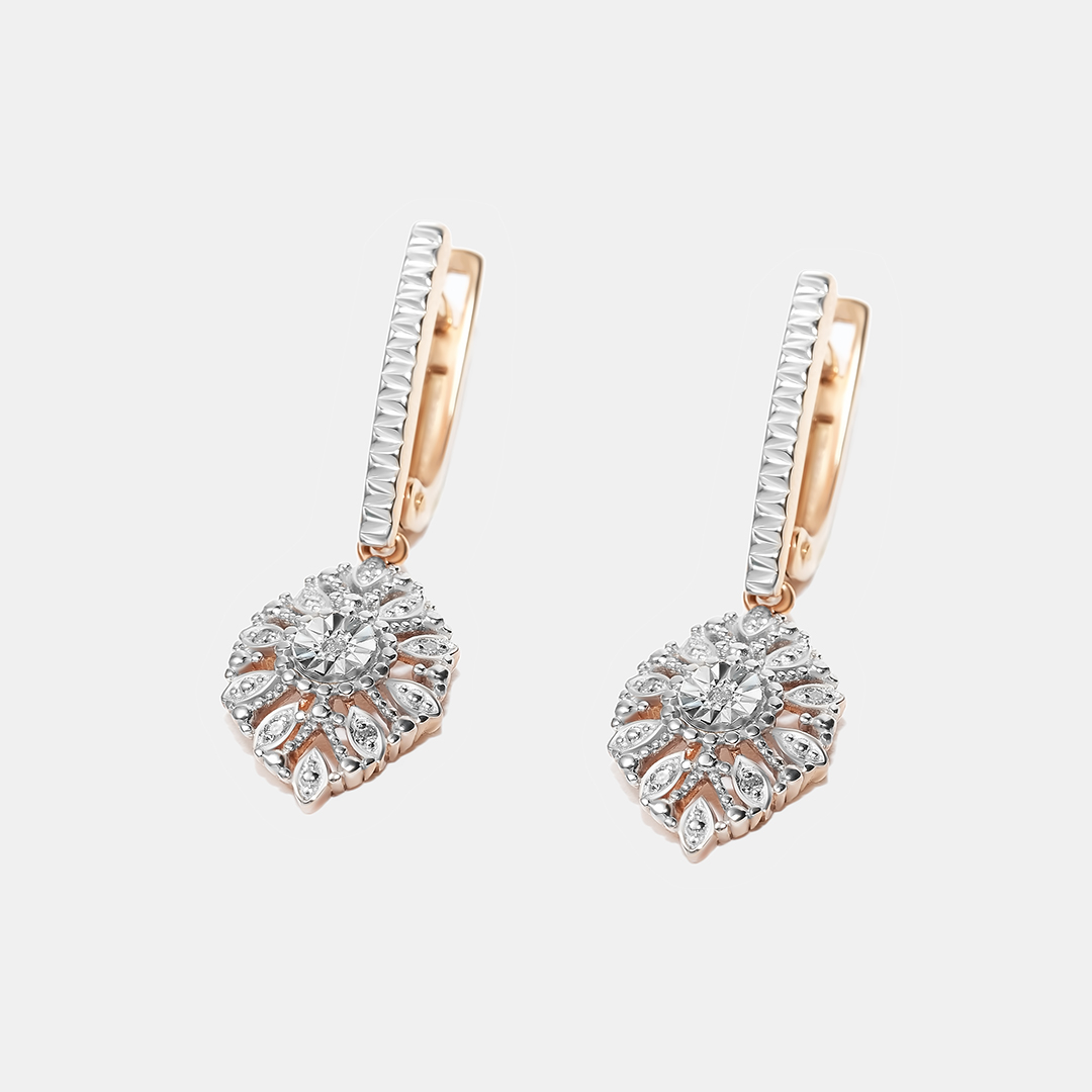 Серебряные серьги с бриллиантами