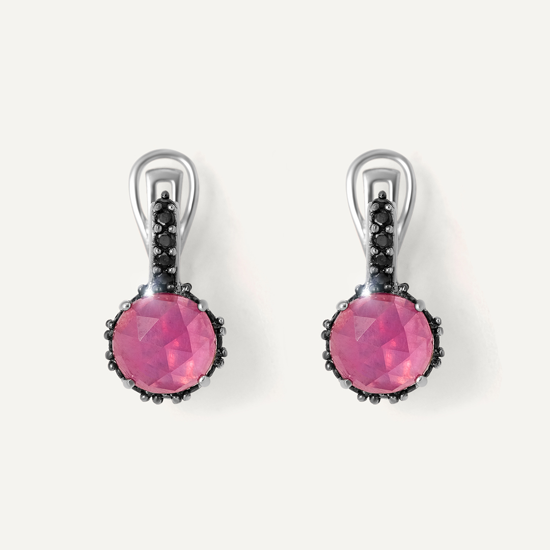 Серебряные серьги с рубинами