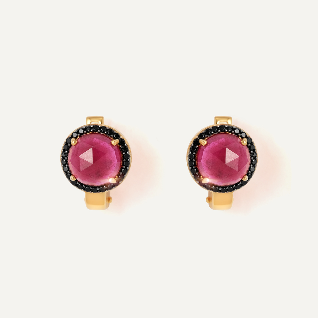 Серебряные серьги с рубинами