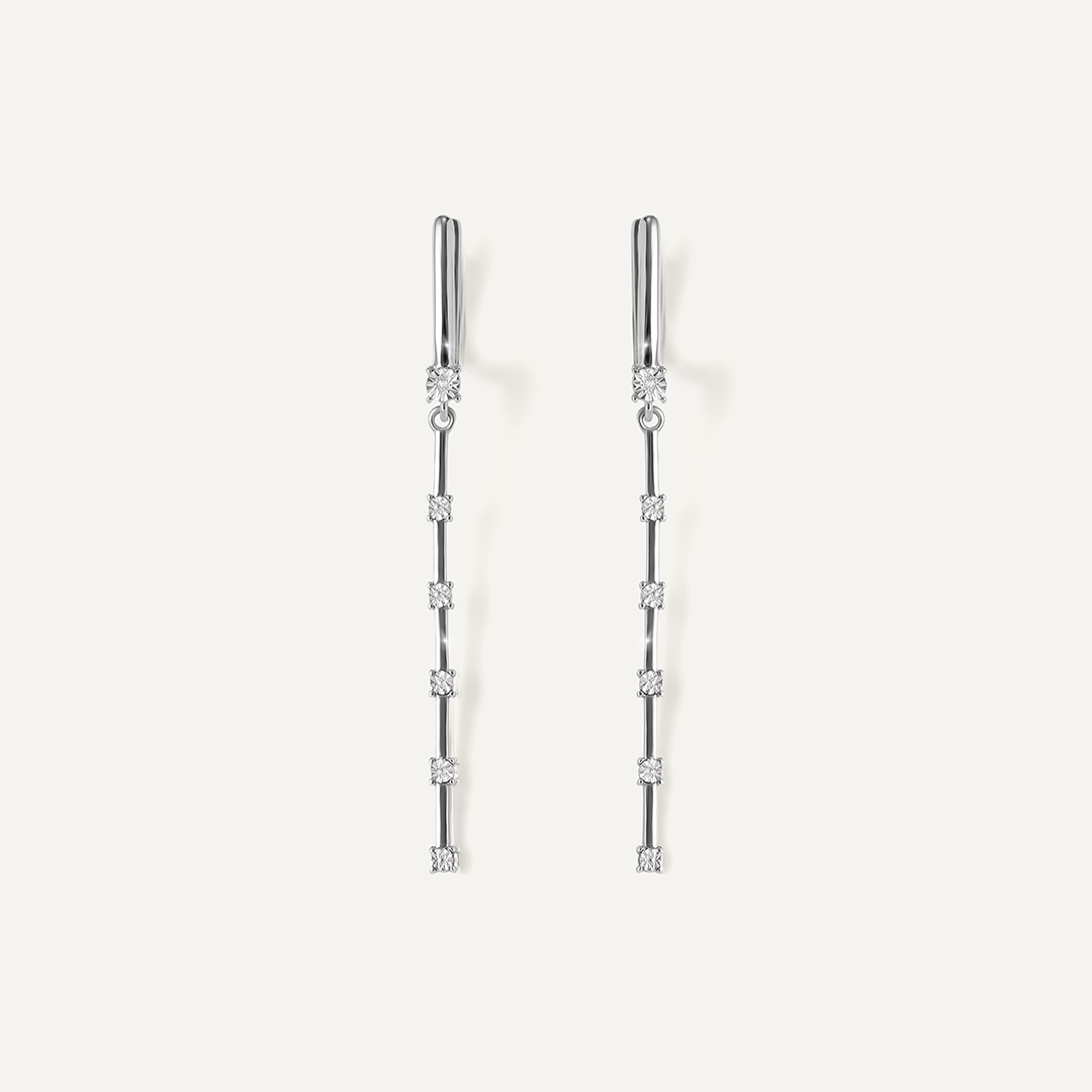 Серебряные серьги с бриллиантами