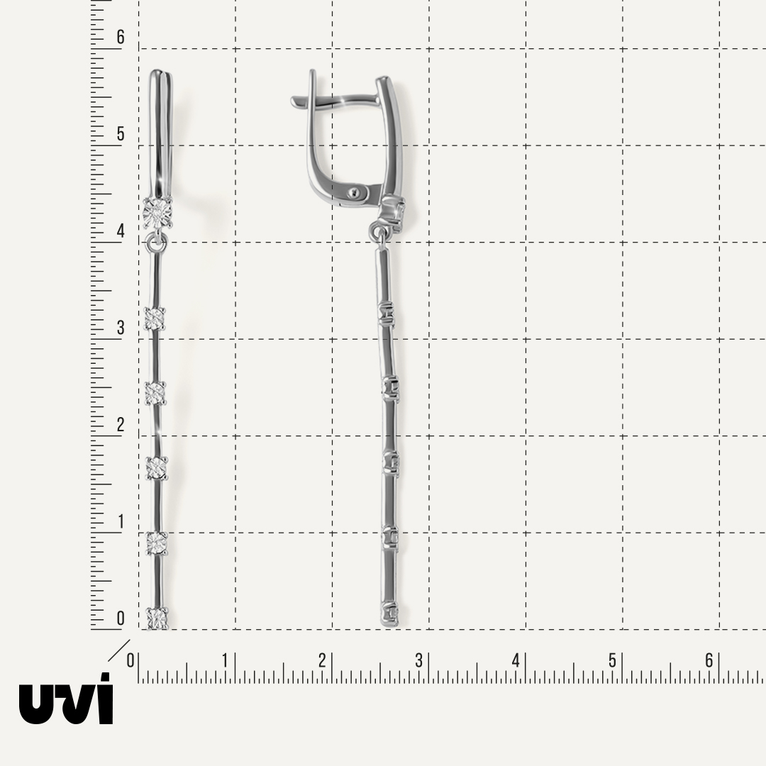 Серебряные серьги с бриллиантами