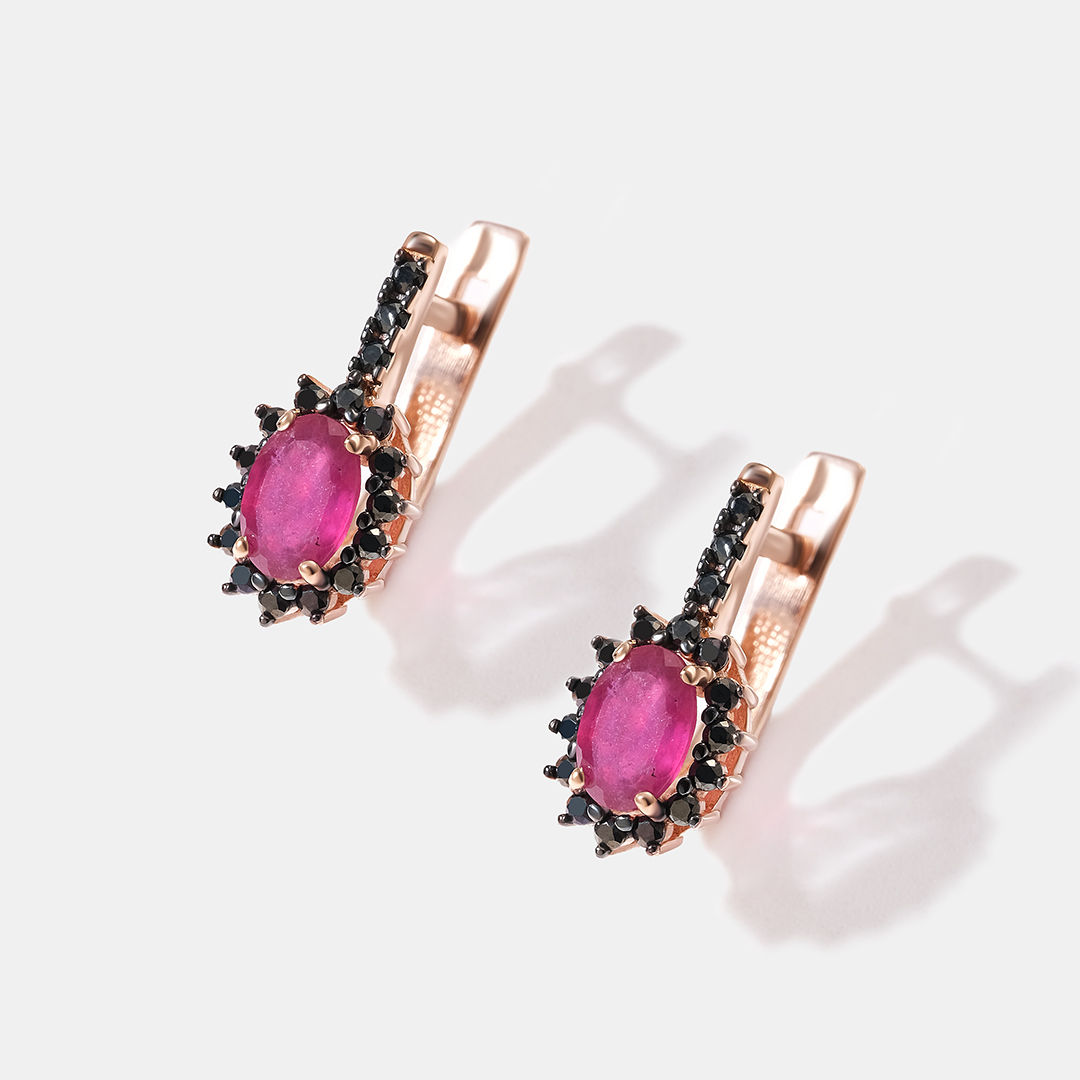 Серебряные серьги с рубинами