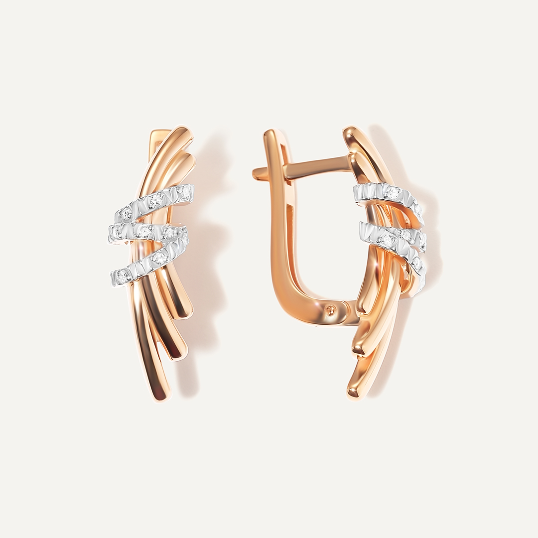 Серебряные серьги с бриллиантами