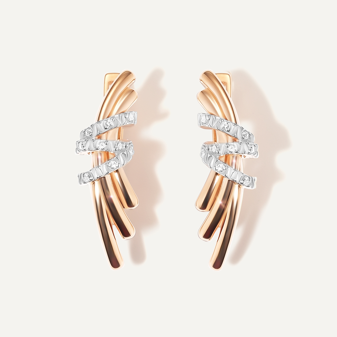 Серебряные серьги с бриллиантами