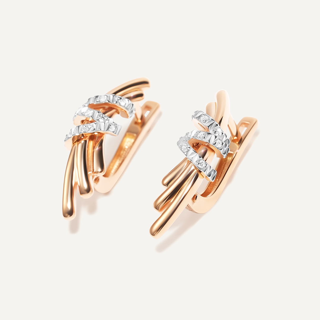 Серебряные серьги с бриллиантами