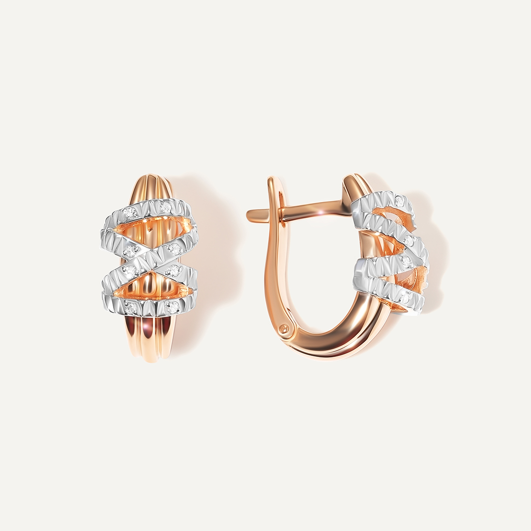 Серебряные серьги с бриллиантами