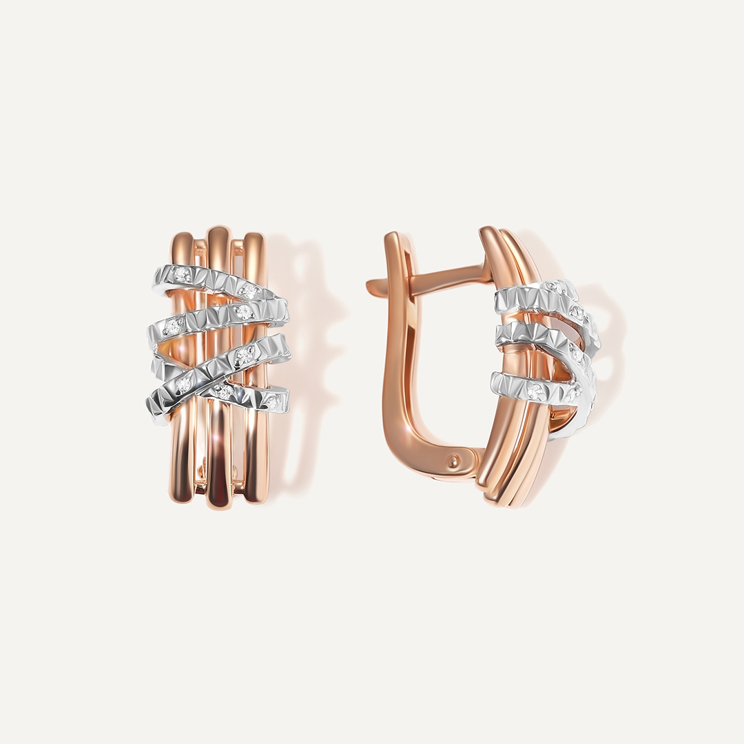 Серебряные серьги с бриллиантами