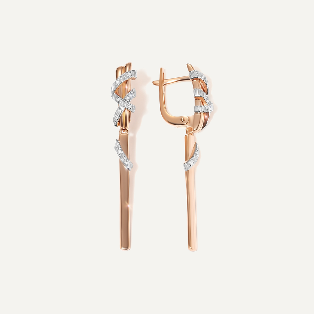 Серебряные серьги с бриллиантами