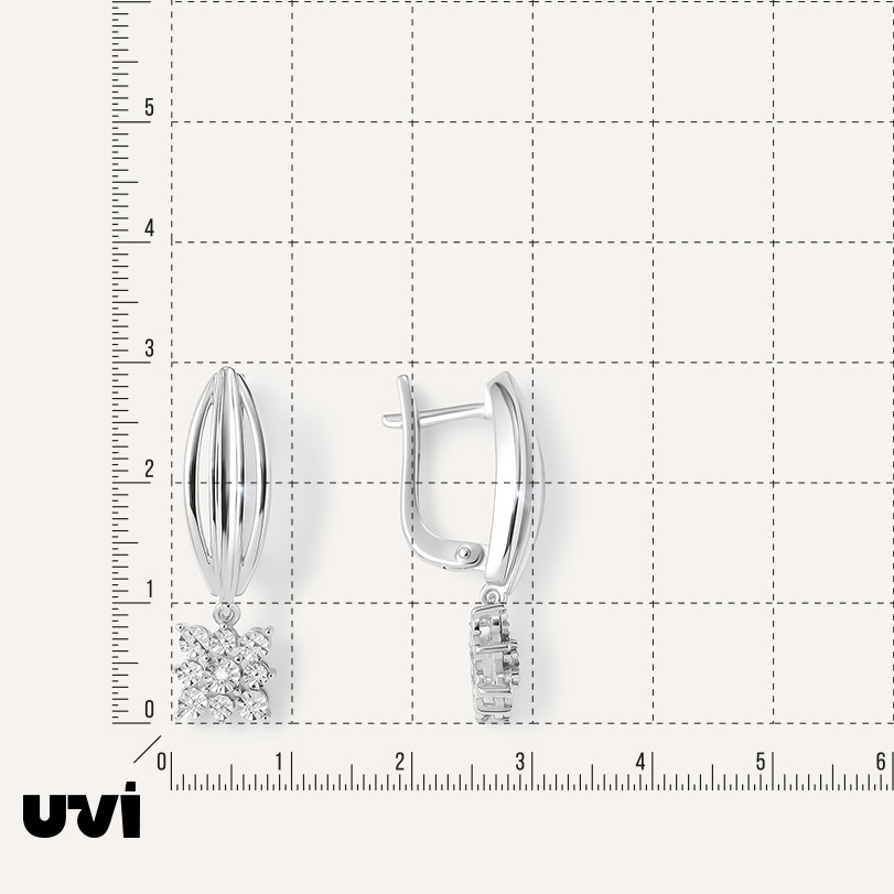 Серебряные серьги с бриллиантами