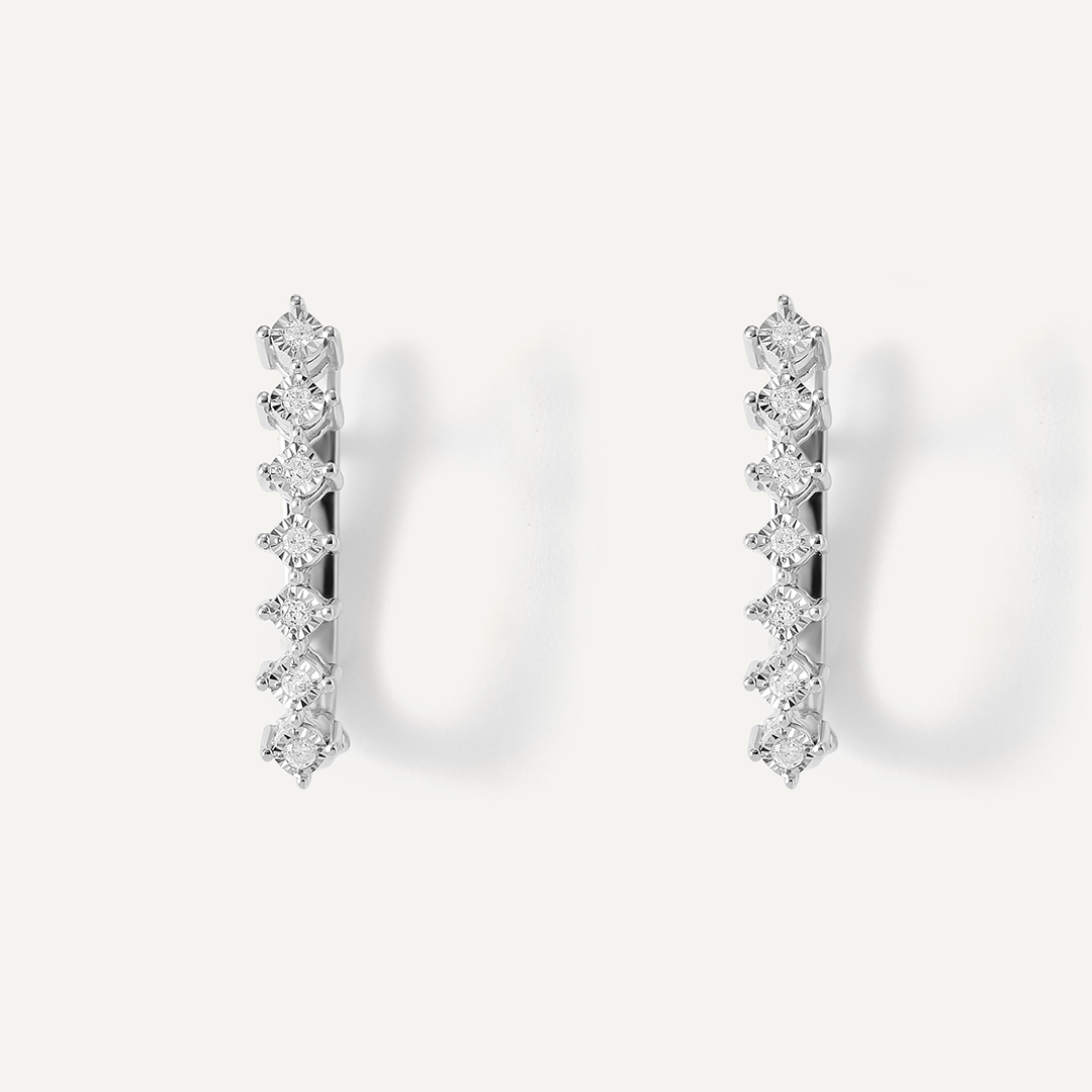 Серебряные серьги с бриллиантами