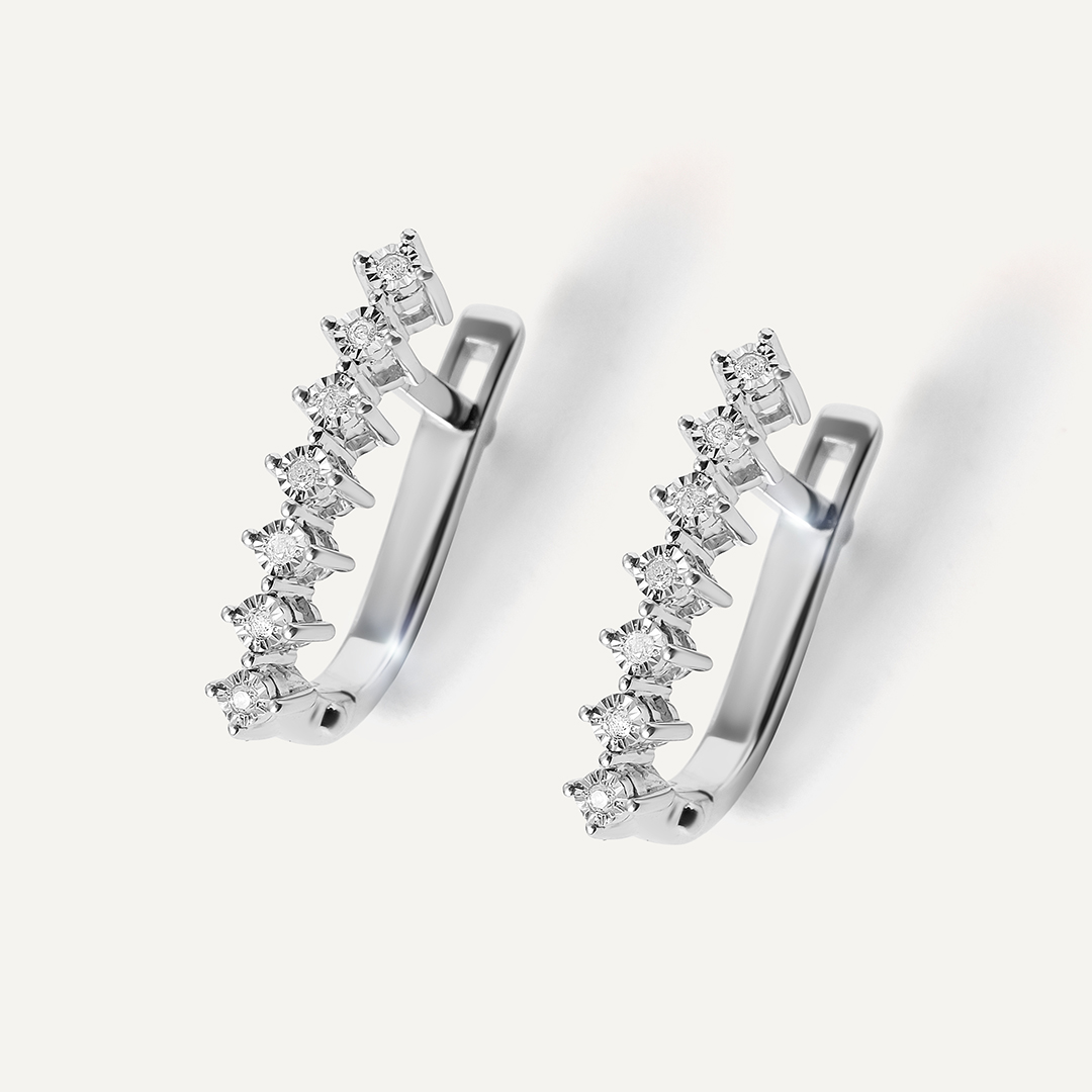 Серебряные серьги с бриллиантами