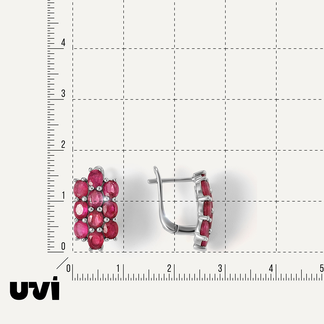 Серебряные серьги с рубинами