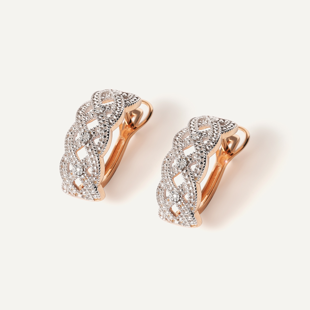 Серебряные серьги с бриллиантами