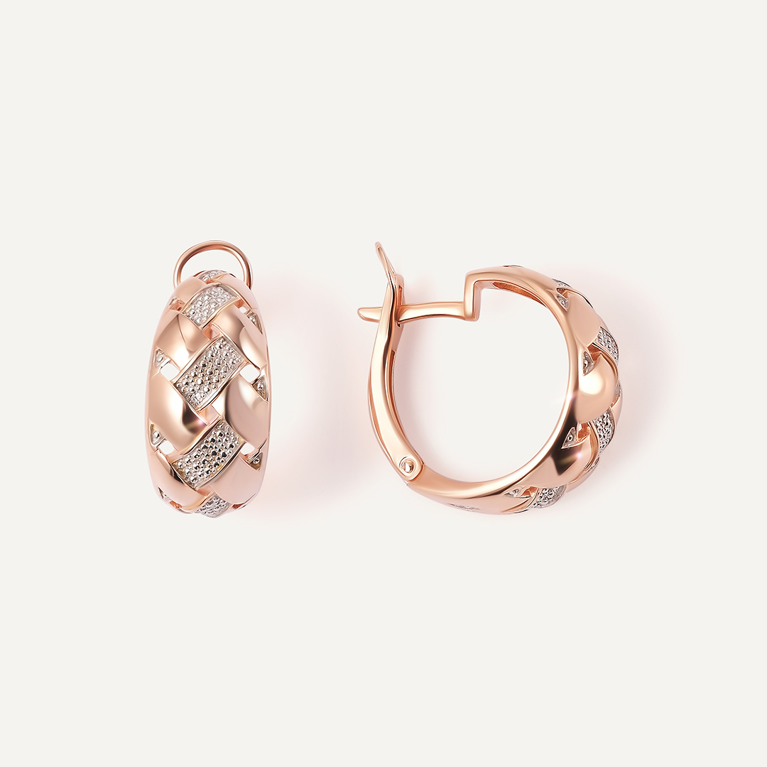 Серебряные серьги с бриллиантами