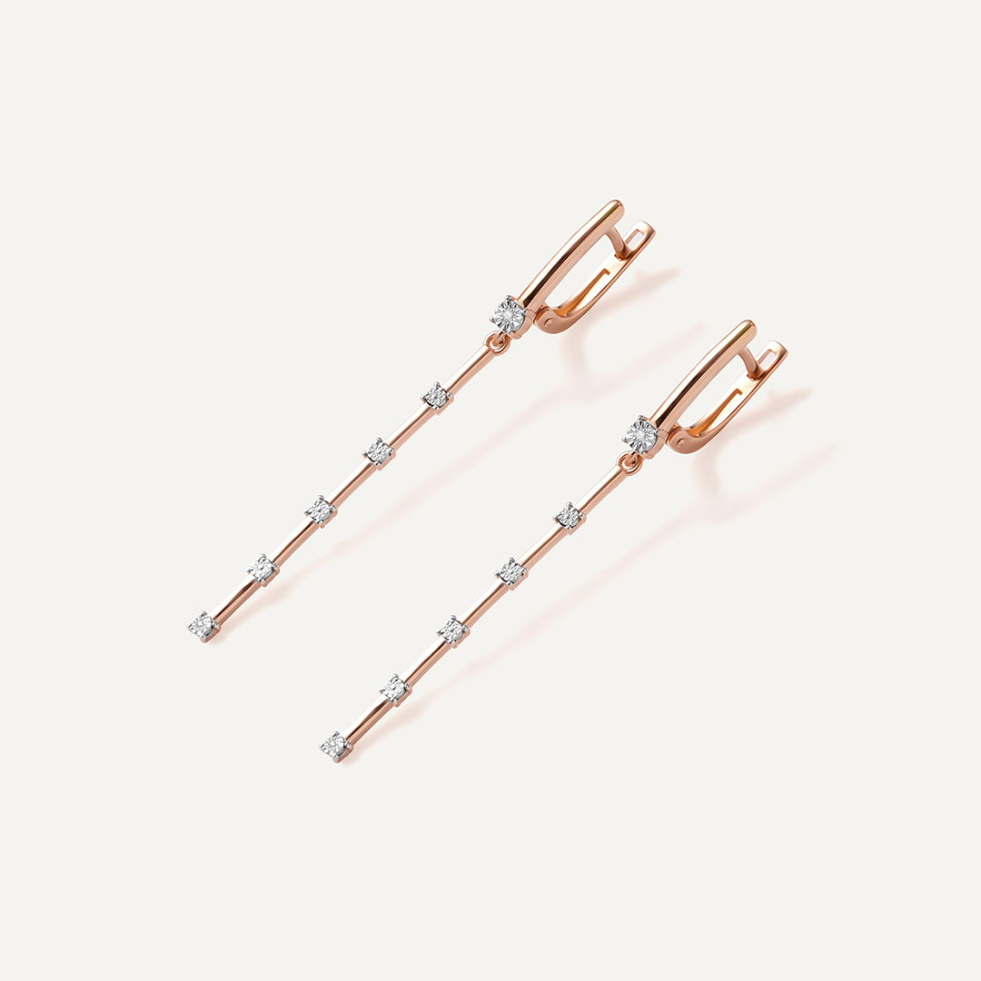 Серебряные серьги с бриллиантами