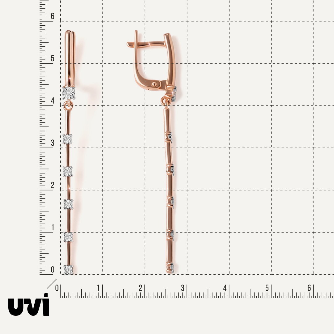 Серебряные серьги с бриллиантами