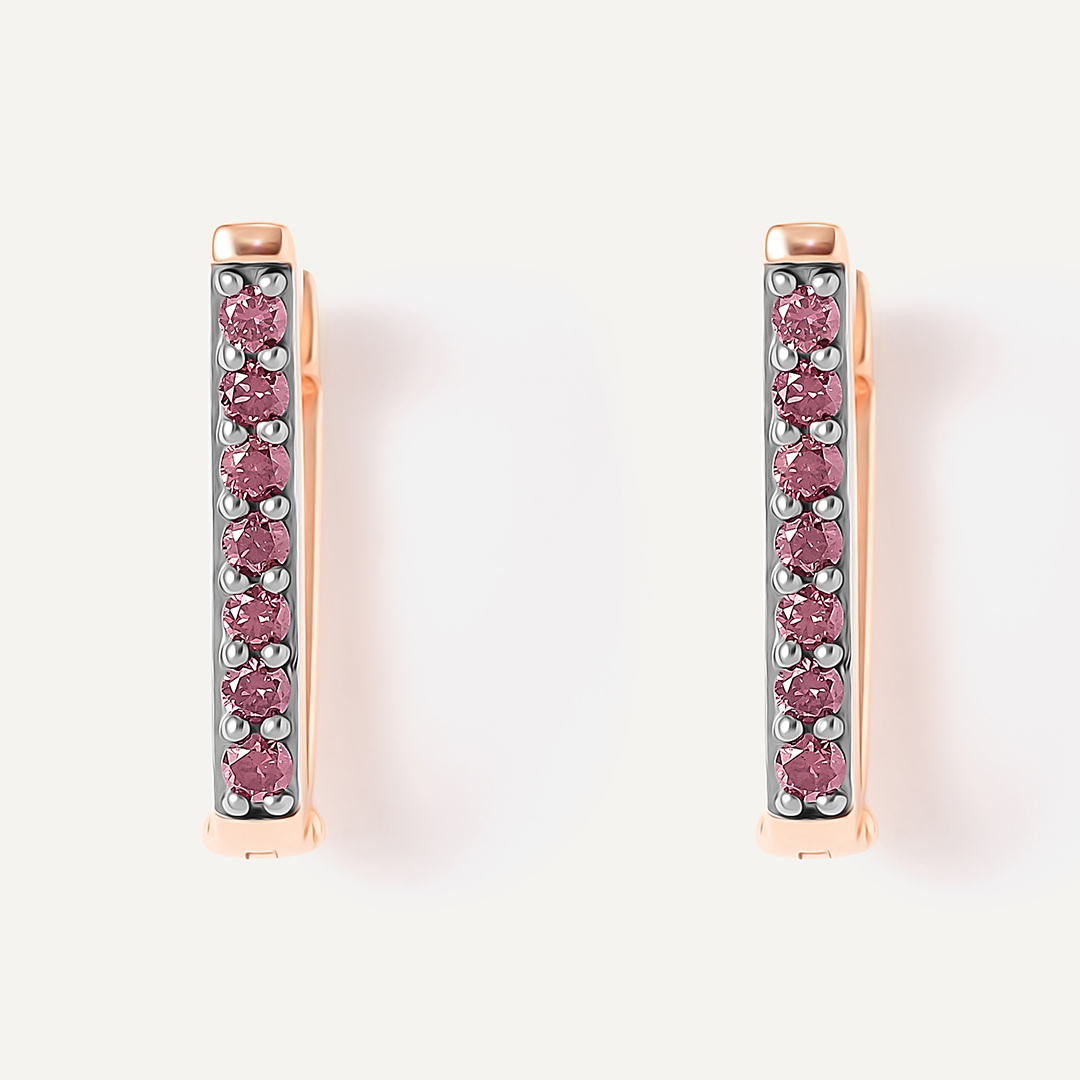 Серебряные серьги с розовыми бриллиантами