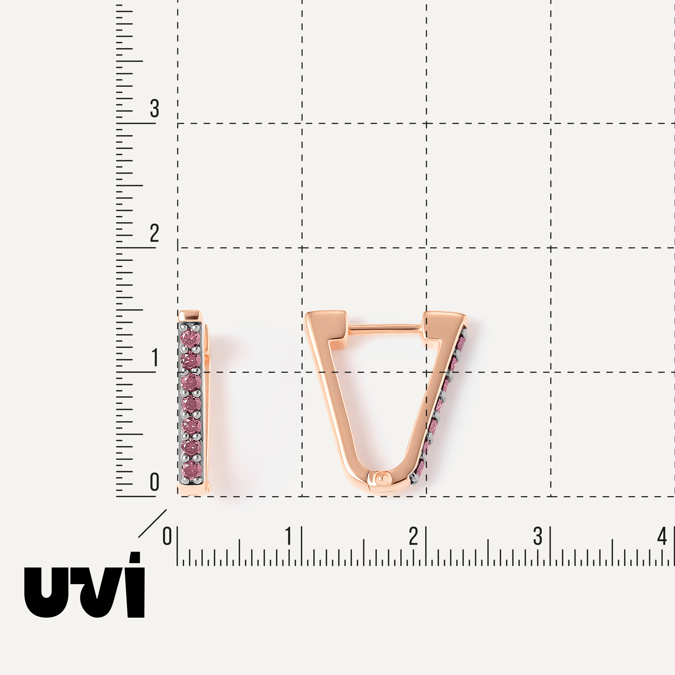 Серебряные серьги с розовыми бриллиантами