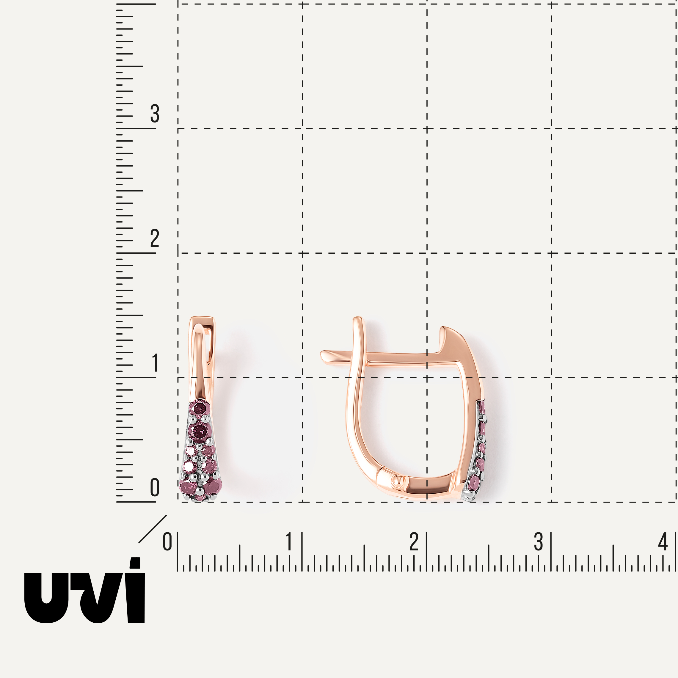 Серебряные серьги с розовыми бриллиантами