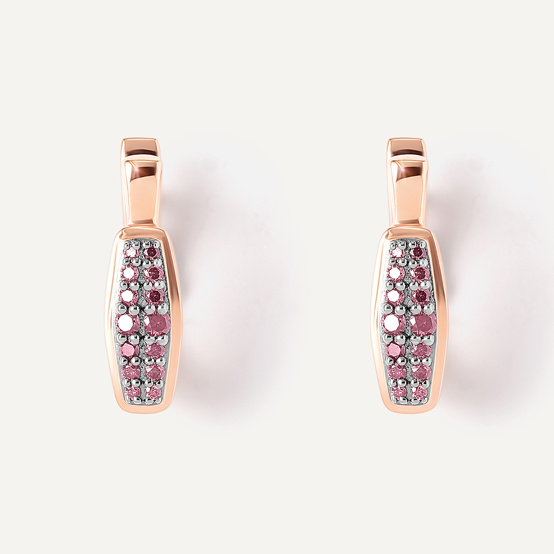 Серебряные серьги с розовыми бриллиантами