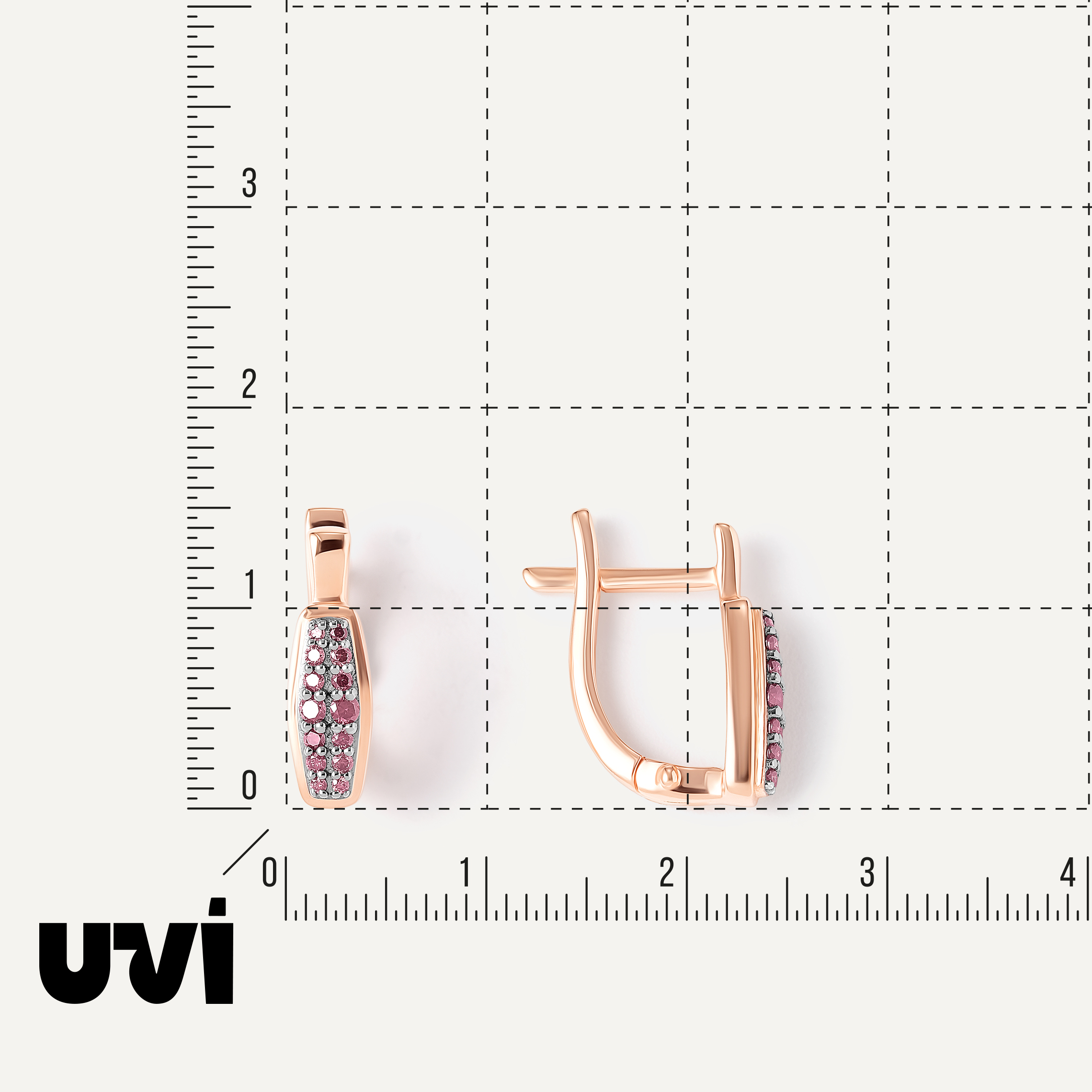 Серебряные серьги с розовыми бриллиантами