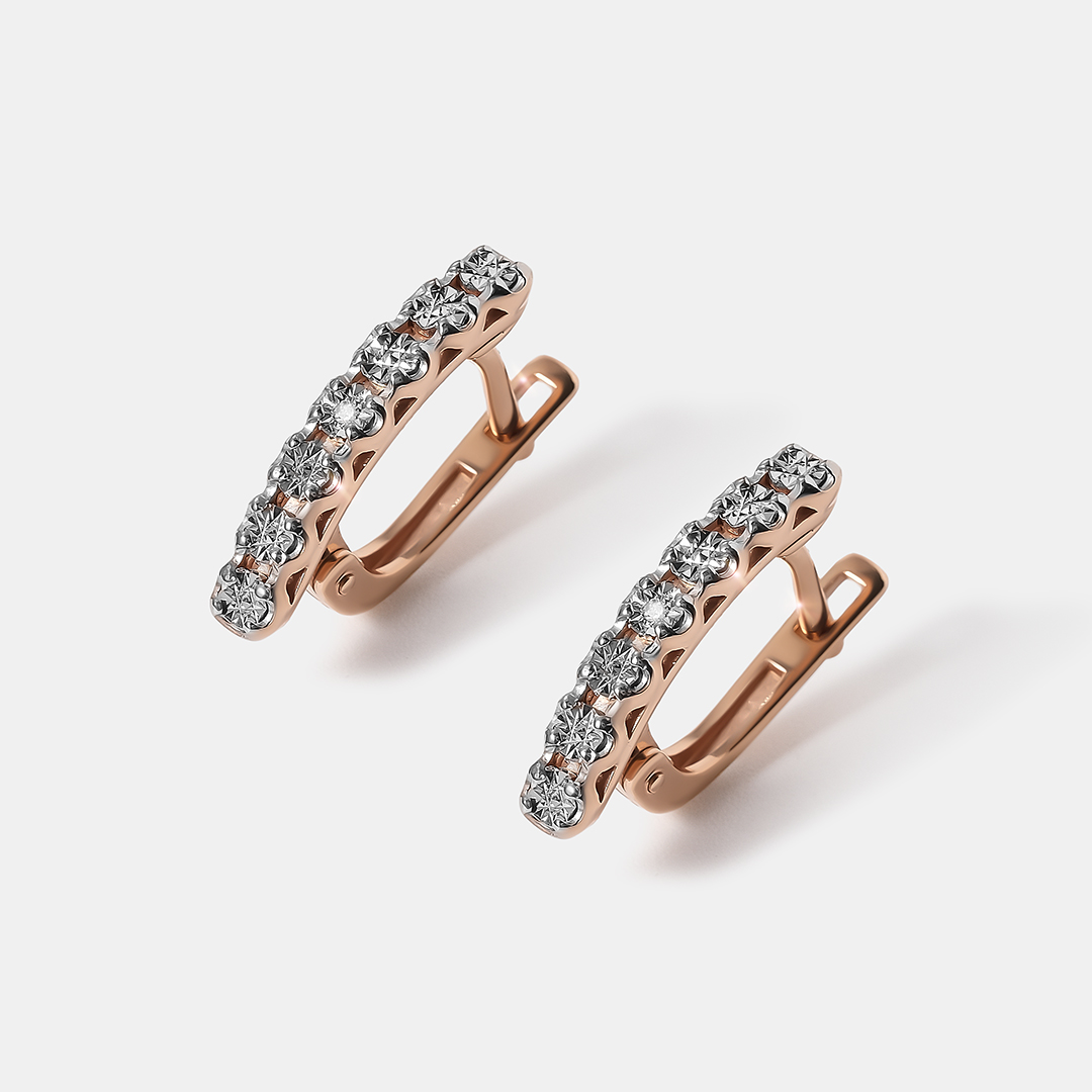 Серебряные серьги с бриллиантами