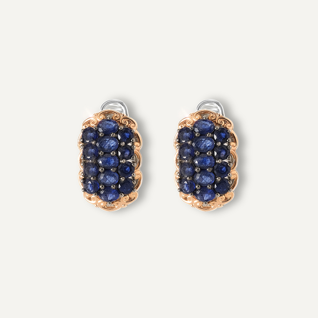 Серебряные серьги с сапфирами