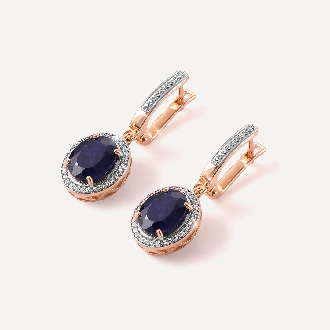 Серебряные серьги с сапфирами