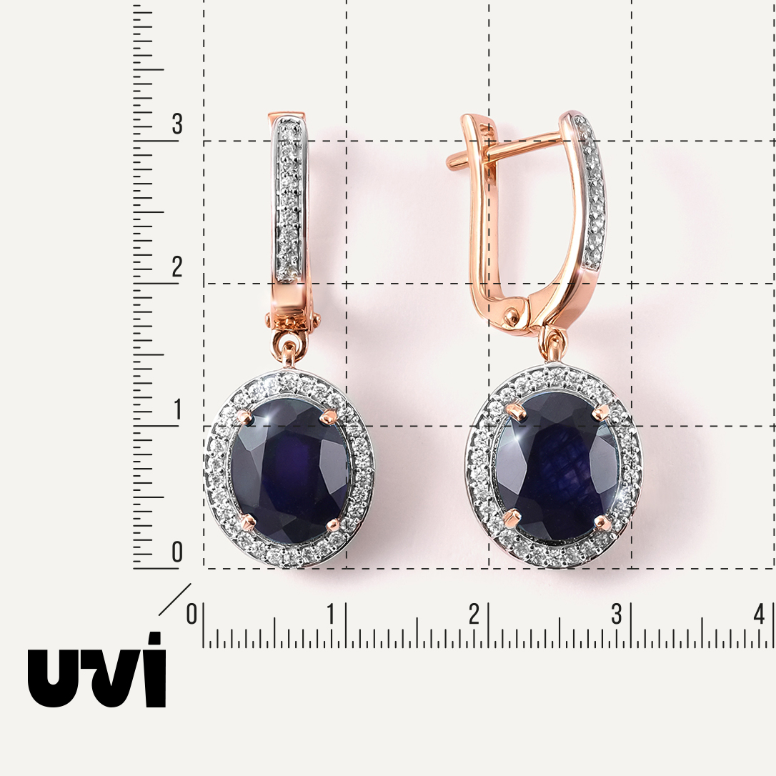 Серебряные серьги с сапфирами