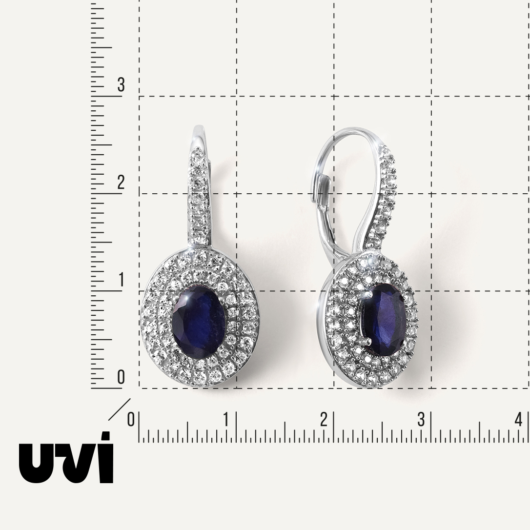 Серебряные серьги с сапфирами