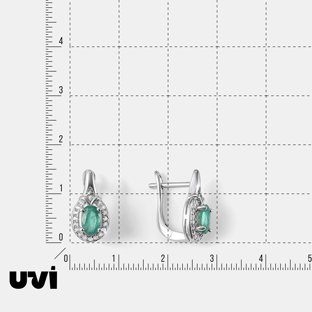 Серебряные серьги с изумрудами