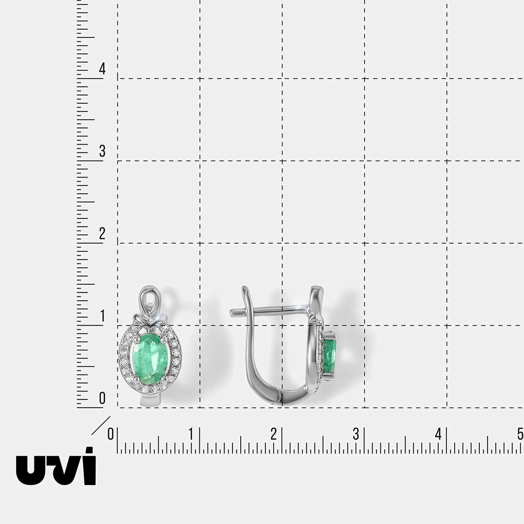 Серебряные серьги с изумрудами