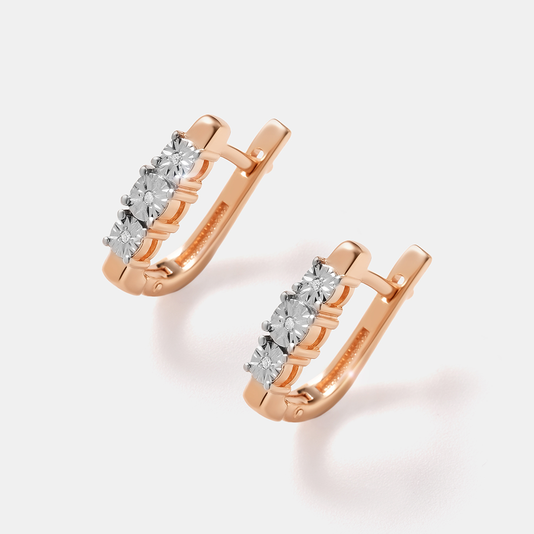Серебряные серьги с бриллиантами